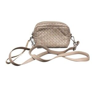Milaner Italia The Penelope Mini Woven Bag Beige Tan Leather Crossbody Small